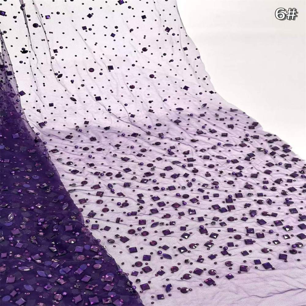 5 Yards Rhinestone Mesh Fabric, Embellished Rhinestone Tulle Fabric with Rhinestones | Love in Lace | NO. HN104
