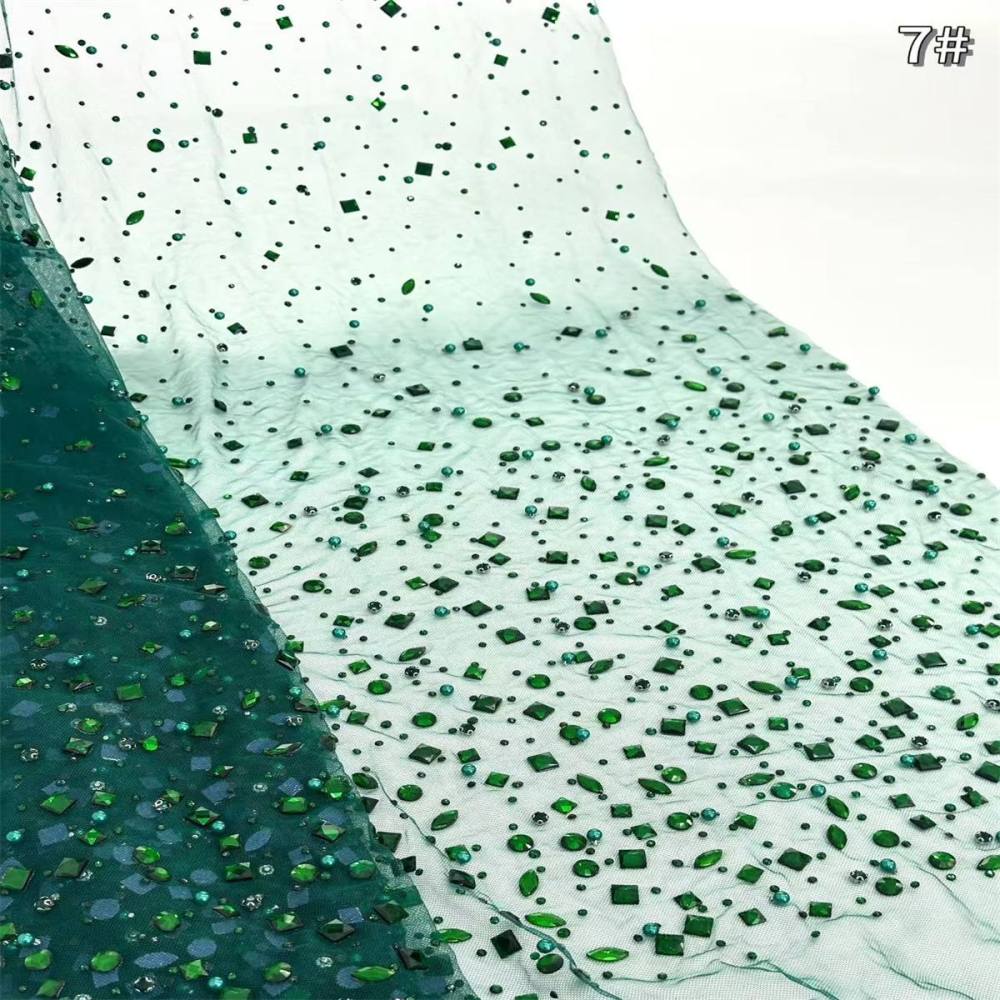 5 Yards Rhinestone Mesh Fabric, Embellished Rhinestone Tulle Fabric with Rhinestones | Love in Lace | NO. HN104