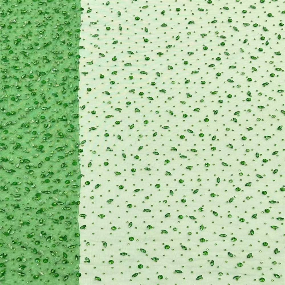 5 Yards Rhinestone Mesh Fabric, Embellished Rhinestone Tulle Fabric with Rhinestones | Love in Lace | NO. HN240