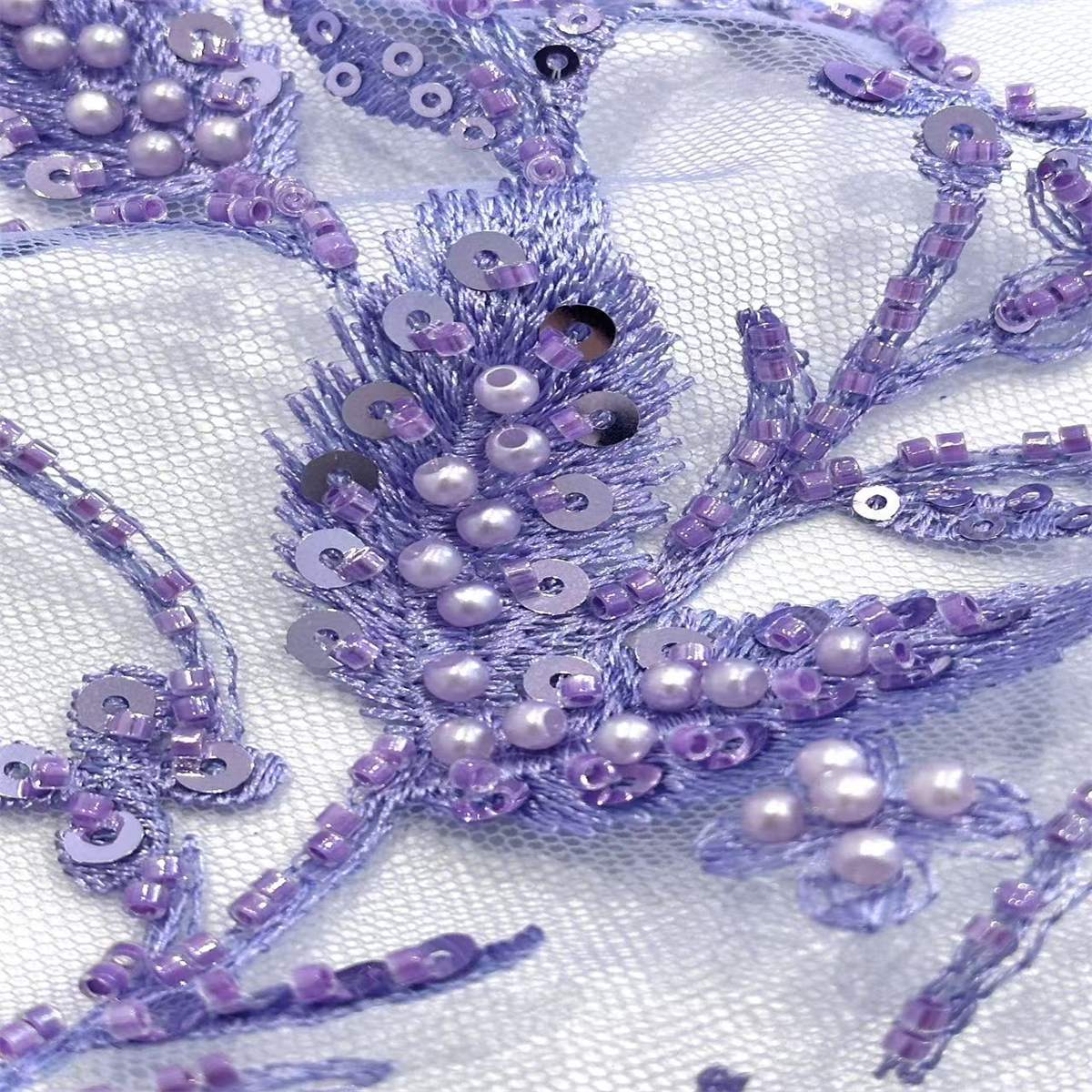 5 Yards 3D Floral Beaded Mesh Fabric, Embroidered Beaded Tulle Fabric Embellished with Beads, Pearls, 3D Flowers & Petals | Love in Lace | NO. HN166