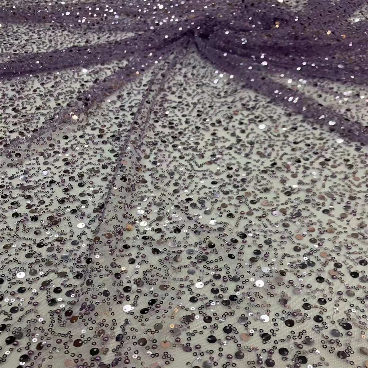 5 Yards Beaded Mesh Fabric for Dresses & Gowns, Embellished Beaded Tulle Fabric with Beads, Pearls & Sequins | Love in Lace | NO. JS103