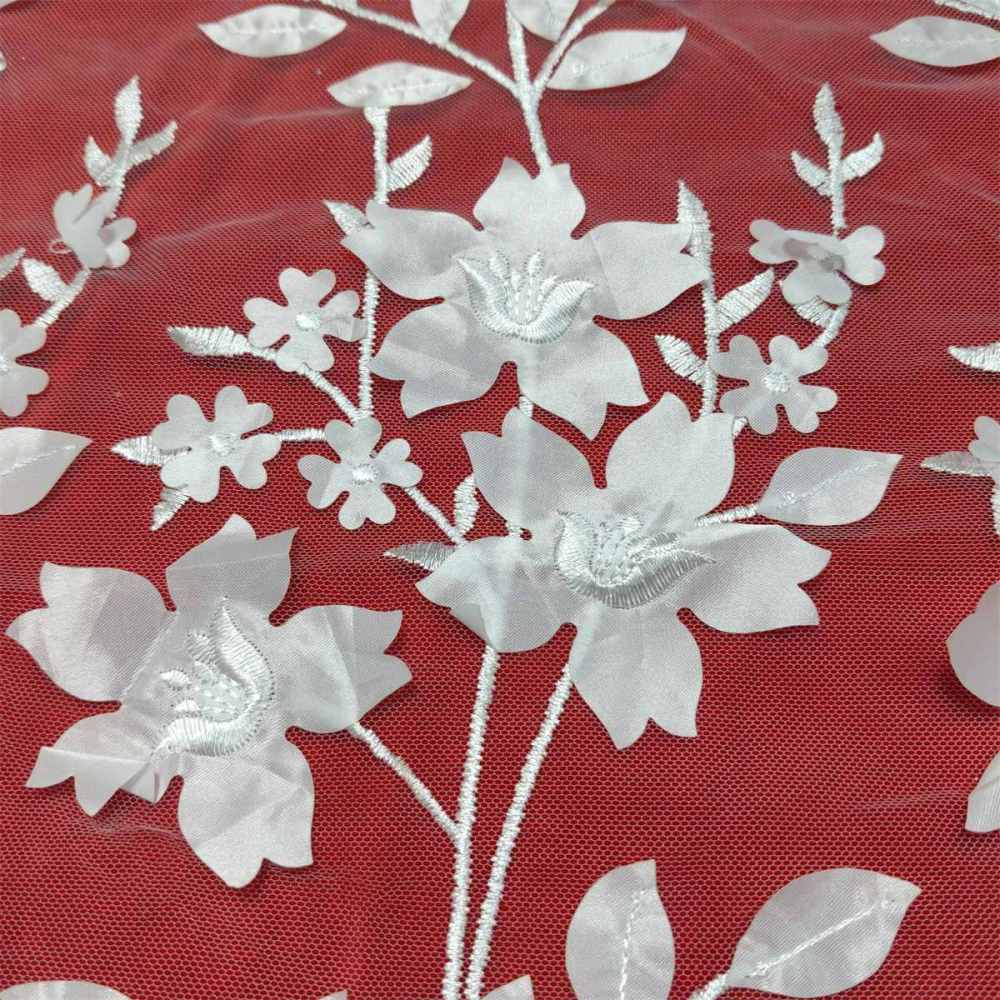 1 Yard 3D Floral Embroidered Bridal Lace Fabric – Luxury Wedding Gown and Bridal Dress Material | Love in Lace
