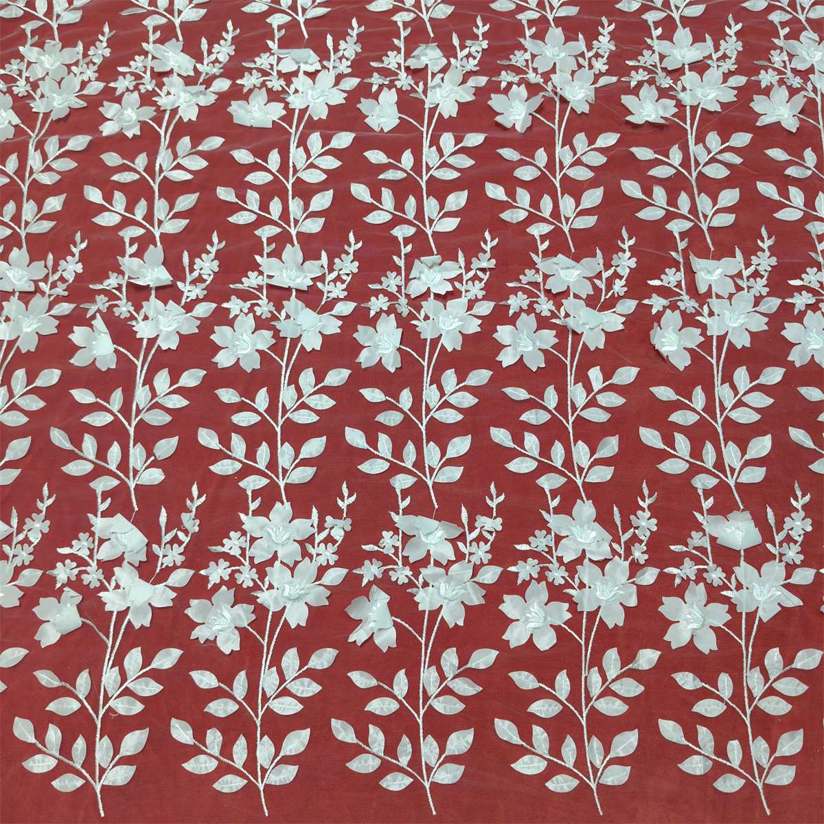 1 Yard 3D Floral Embroidered Bridal Lace Fabric – Luxury Wedding Gown and Bridal Dress Material | Love in Lace
