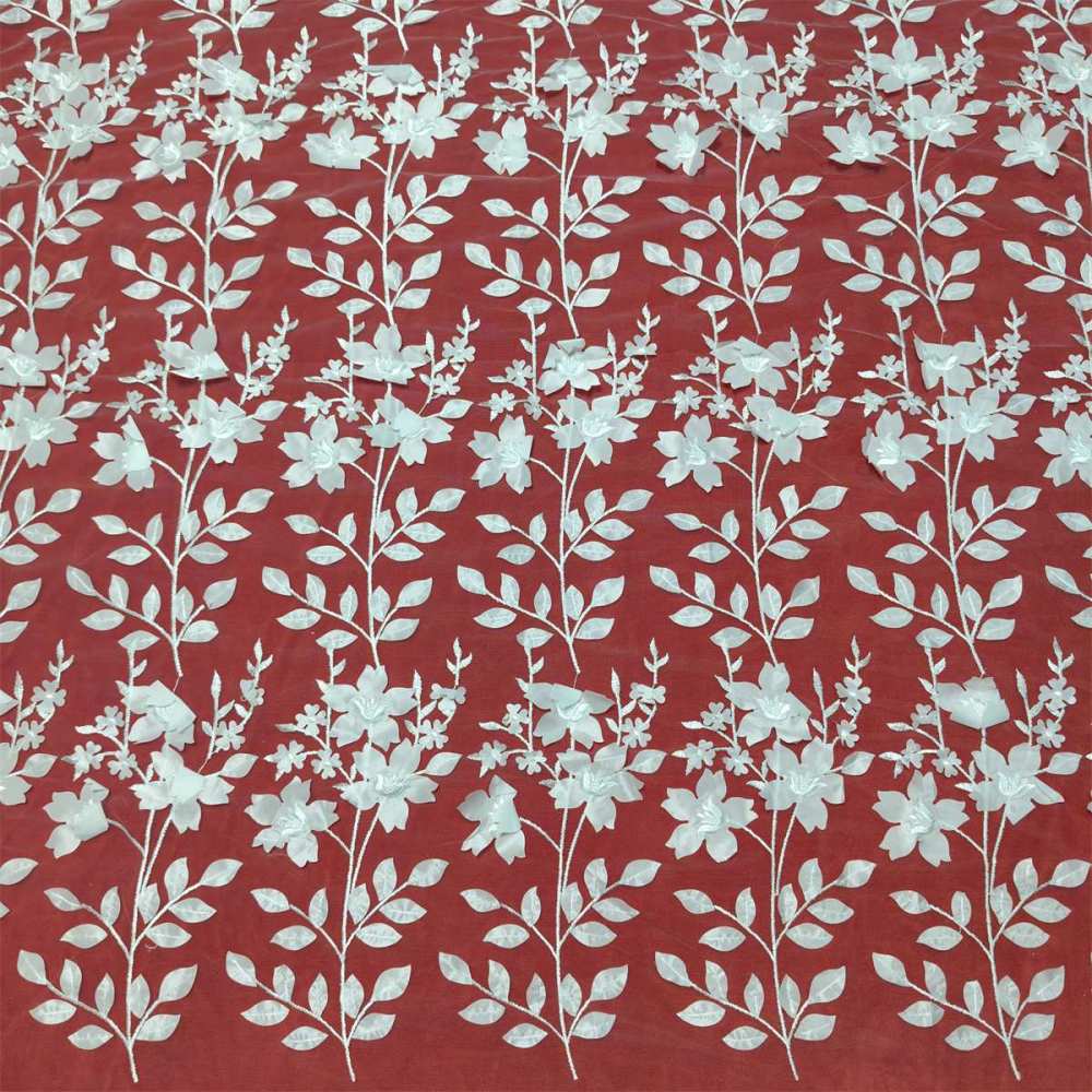 1 Yard 3D Floral Embroidered Bridal Lace Fabric – Luxury Wedding Gown and Bridal Dress Material | Love in Lace