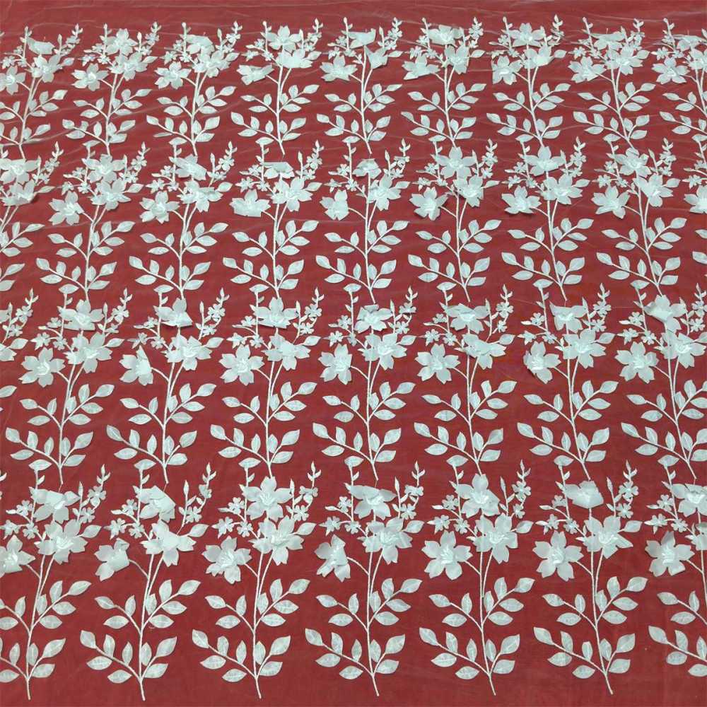 1 Yard 3D Floral Embroidered Bridal Lace Fabric – Luxury Wedding Gown and Bridal Dress Material | Love in Lace