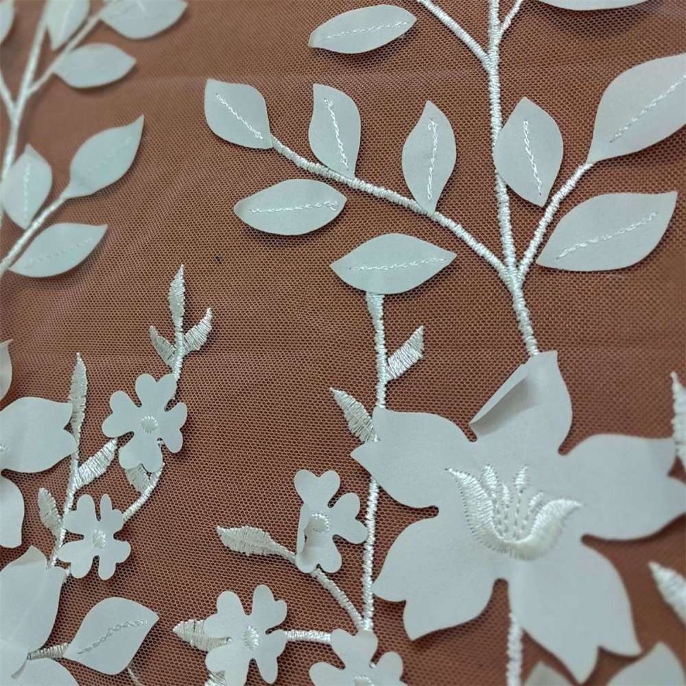 1 Yard 3D Floral Embroidered Bridal Lace Fabric – Luxury Wedding Gown and Bridal Dress Material | Love in Lace