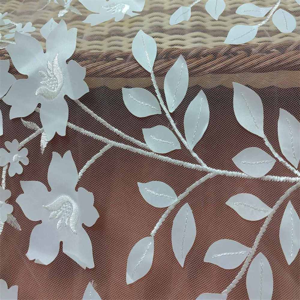 1 Yard 3D Floral Embroidered Bridal Lace Fabric – Luxury Wedding Gown and Bridal Dress Material | Love in Lace