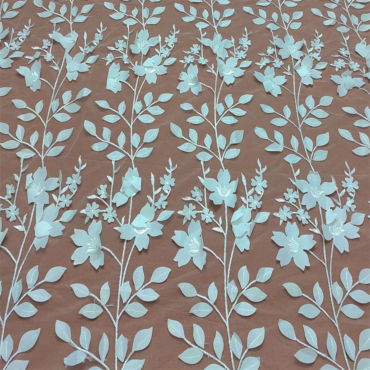 1 Yard 3D Floral Embroidered Bridal Lace Fabric – Luxury Wedding Gown and Bridal Dress Material | Love in Lace