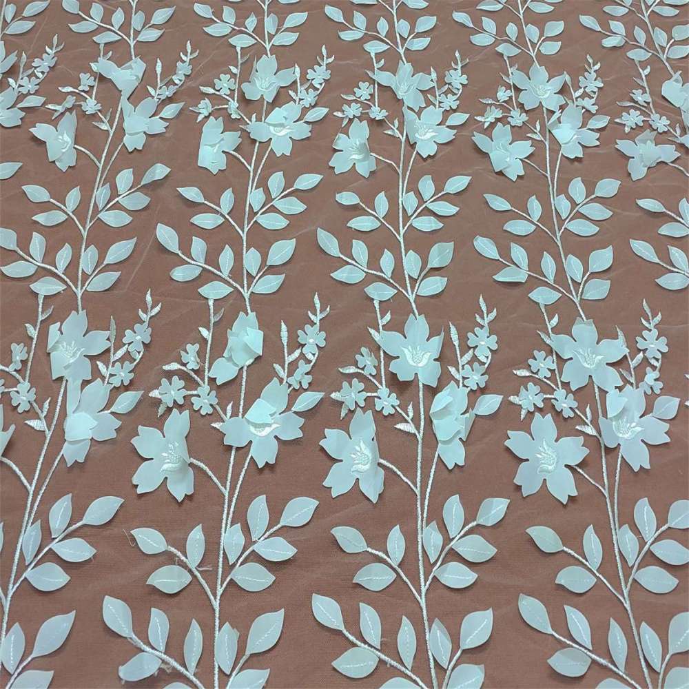 1 Yard 3D Floral Embroidered Bridal Lace Fabric – Luxury Wedding Gown and Bridal Dress Material | Love in Lace