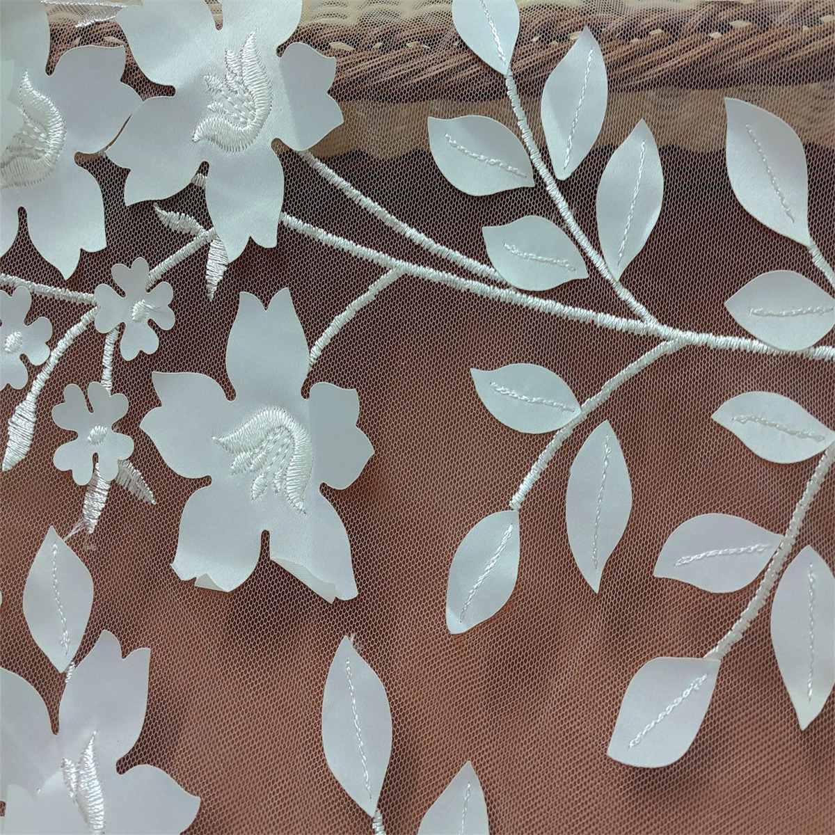 1 Yard 3D Floral Embroidered Bridal Lace Fabric – Luxury Wedding Gown and Bridal Dress Material | Love in Lace