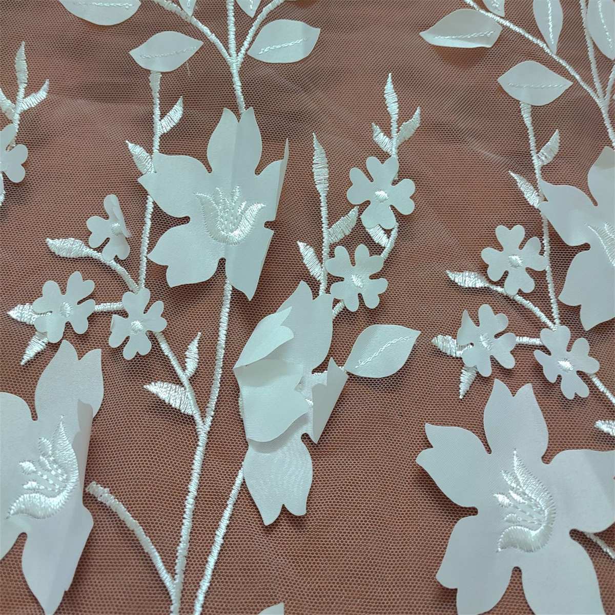 1 Yard 3D Floral Embroidered Bridal Lace Fabric – Luxury Wedding Gown and Bridal Dress Material | Love in Lace