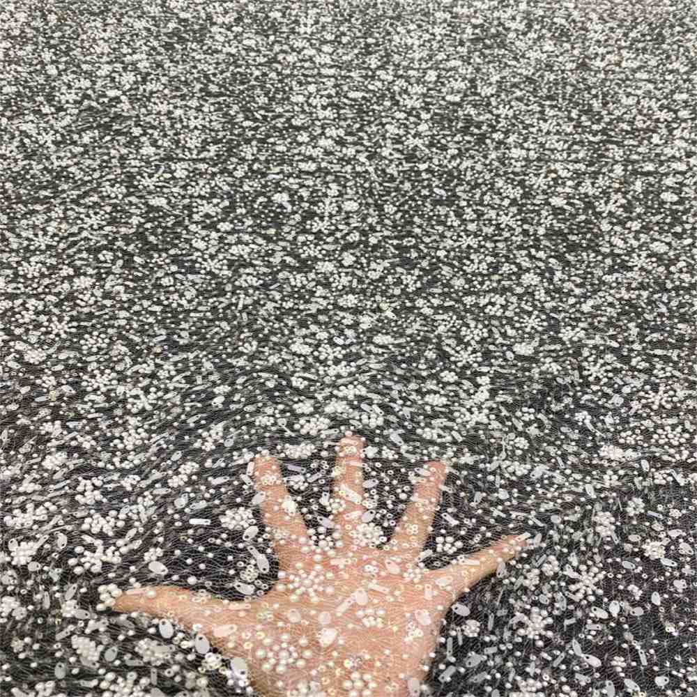 5 Yards Pearl Beaded Bridal Lace Fabric – Luxury Wedding Gown and Bridal Dress Material | Love in Lace