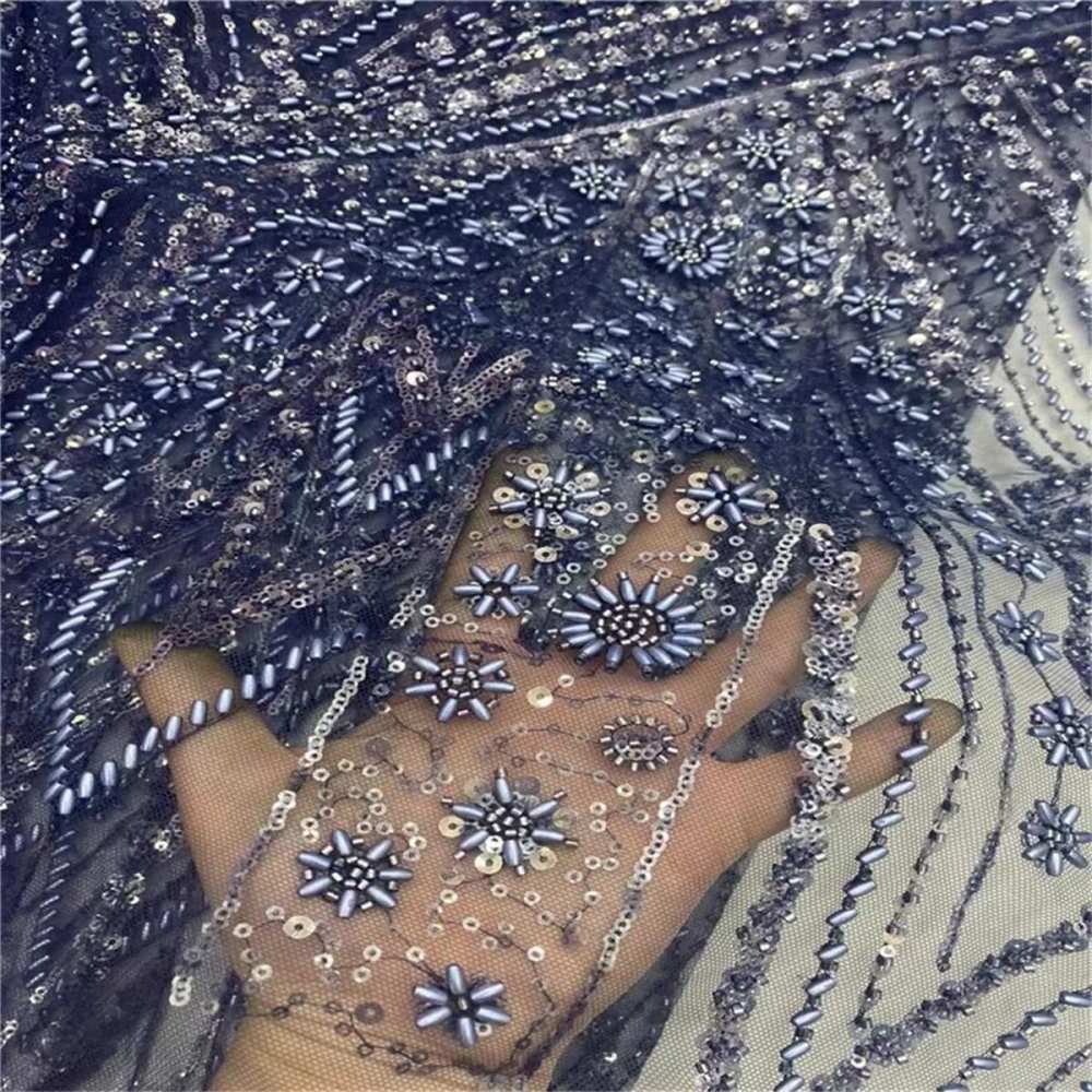 5 Yards Beaded Mesh Fabric, Beaded Tulle Fabric for Wedding, Evening Dresses & Gowns, Embellished with Beads & Pearls | Love in Lace | NO. JLT017