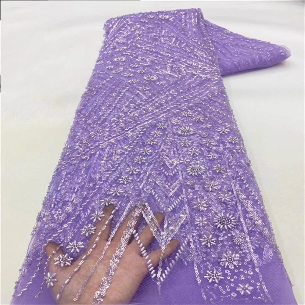 5 Yards Beaded Mesh Fabric, Beaded Tulle Fabric for Wedding, Evening Dresses & Gowns, Embellished with Beads & Pearls | Love in Lace | NO. JLT017