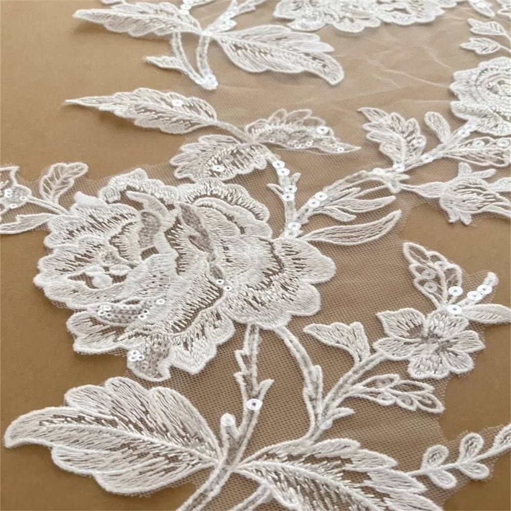 2 Pieces Embroidered Sequin Bridal Lace Applique for Wedding, Bridal Dresses, Gowns & Veils | Love in Lace | NO. JB015
