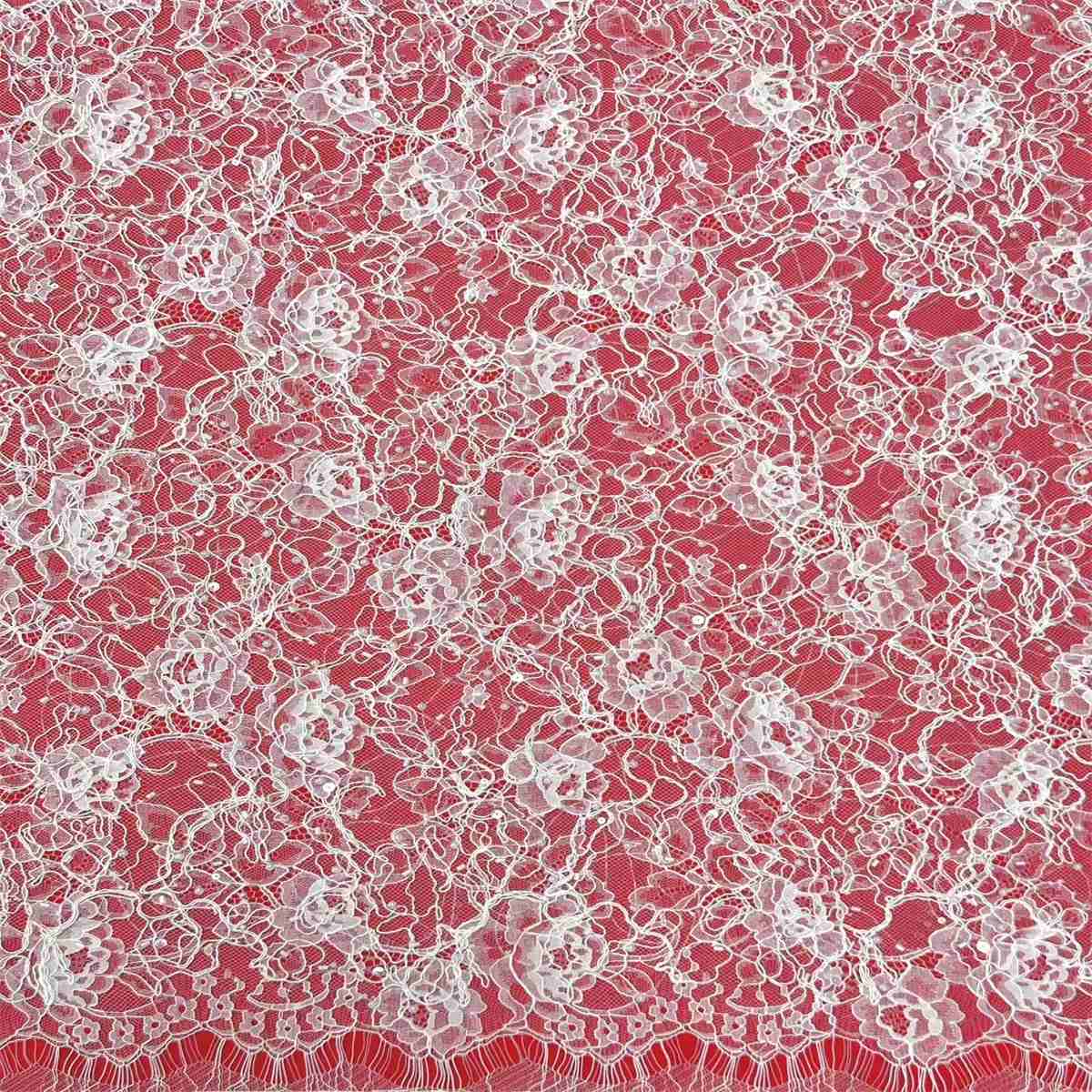 3 Meters Bridal Lace Fabric, Corded Beaded Chantilly Lace Fabric for Wedding, Bridal Dresses & Gowns | Love in Lace | NO. HN293