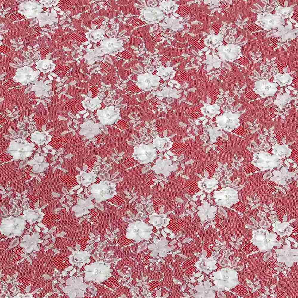 3 Meters Bridal Lace Fabric, Corded Beaded Chantilly Lace Fabric for Wedding, Bridal Dresses & Gowns | Love in Lace | NO. HN294