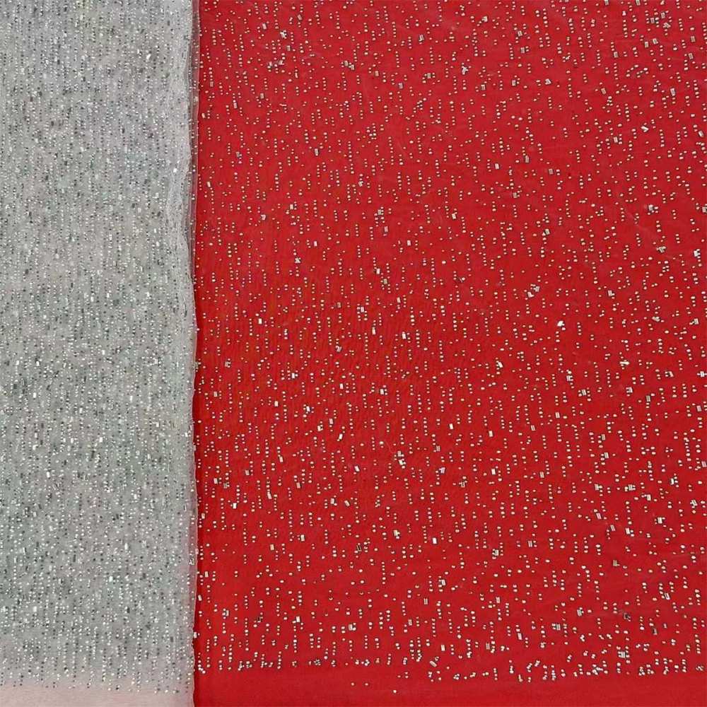 5 Yards Crystal Rhinestone Lace Fabric – Luxury Wedding Gown and Evening Dress Material