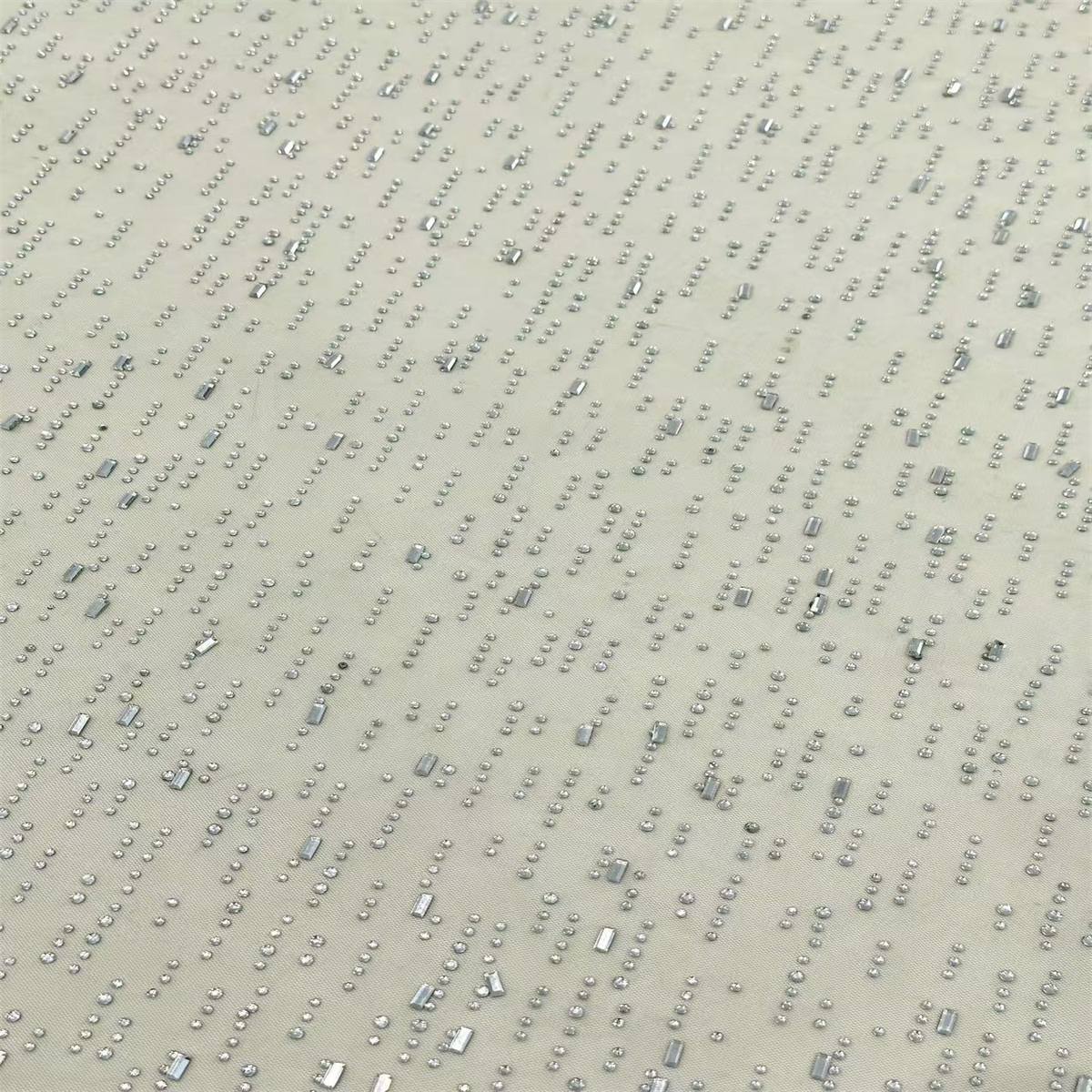 5 Yards Crystal Rhinestone Lace Fabric – Luxury Wedding Gown and Evening Dress Material