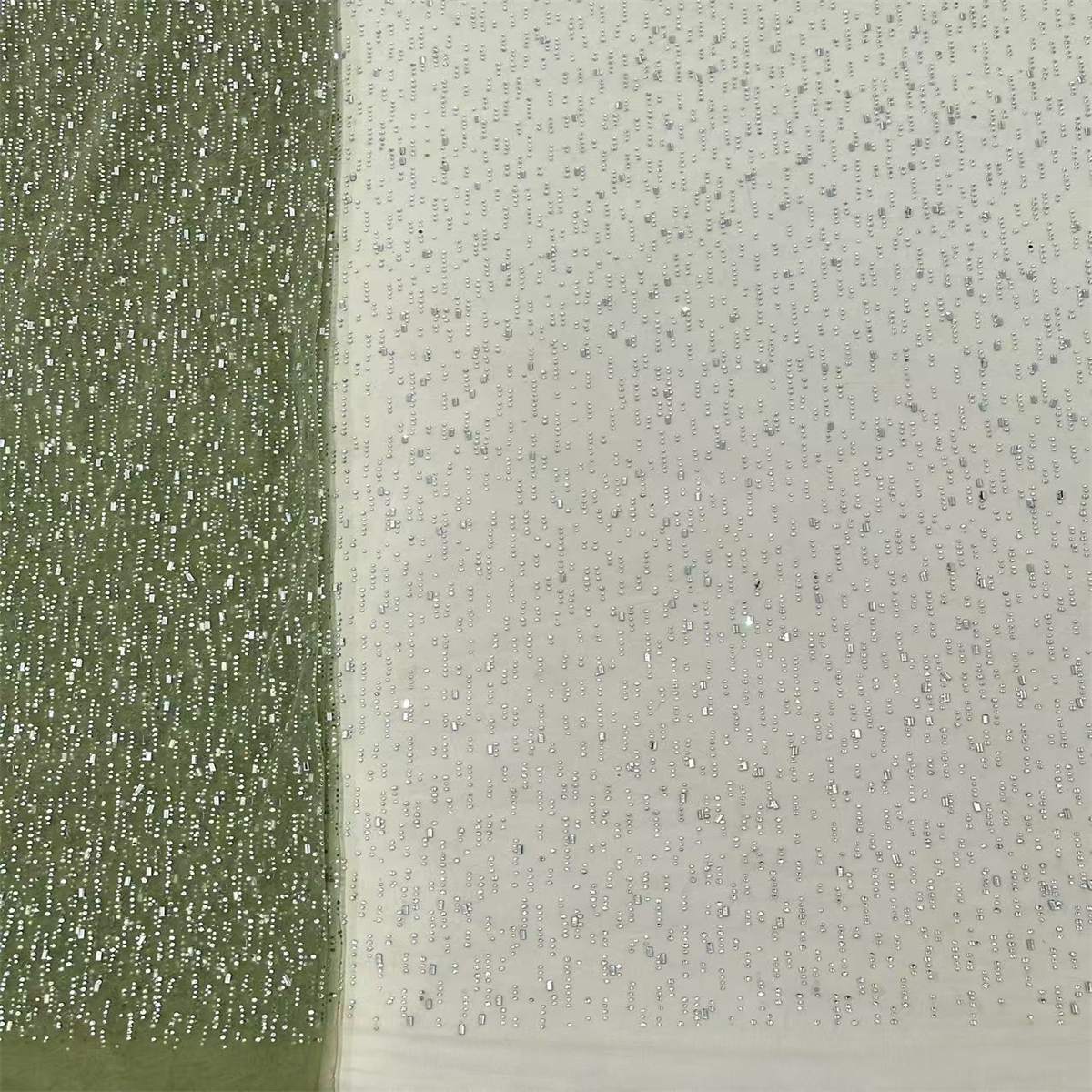 5 Yards Crystal Rhinestone Lace Fabric – Luxury Wedding Gown and Evening Dress Material