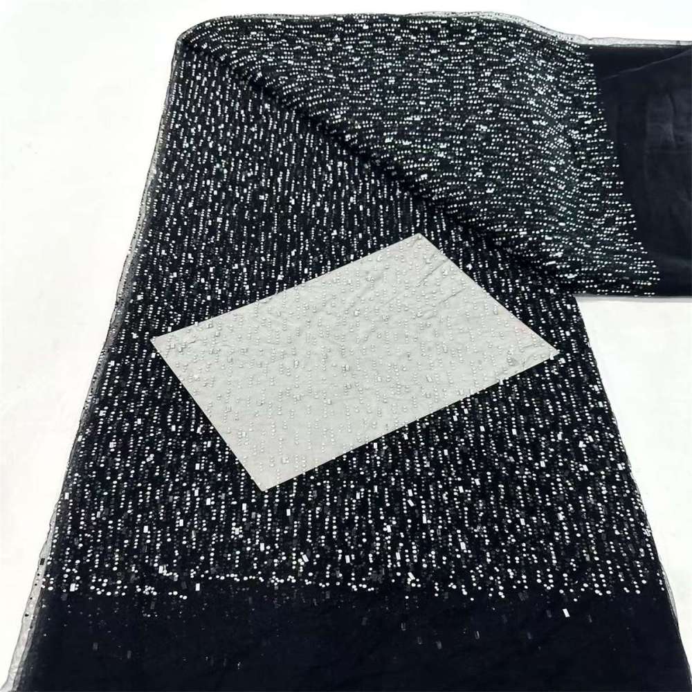 5 Yards Crystal Rhinestone Lace Fabric – Luxury Wedding Gown and Evening Dress Material