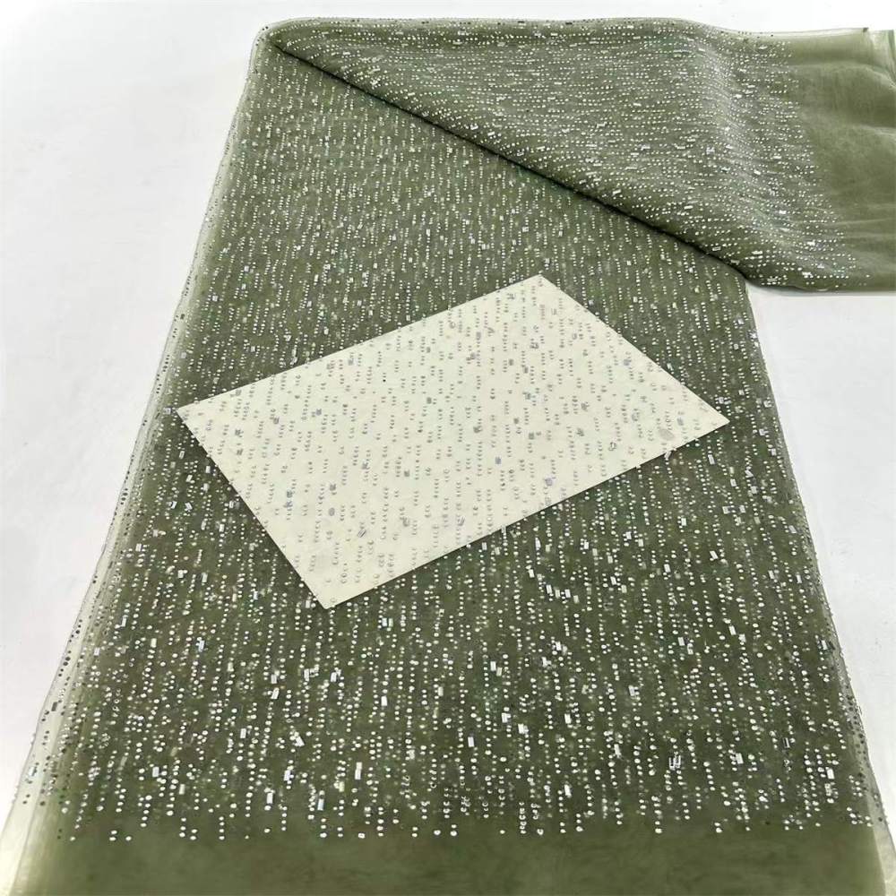 5 Yards Crystal Rhinestone Lace Fabric – Luxury Wedding Gown and Evening Dress Material