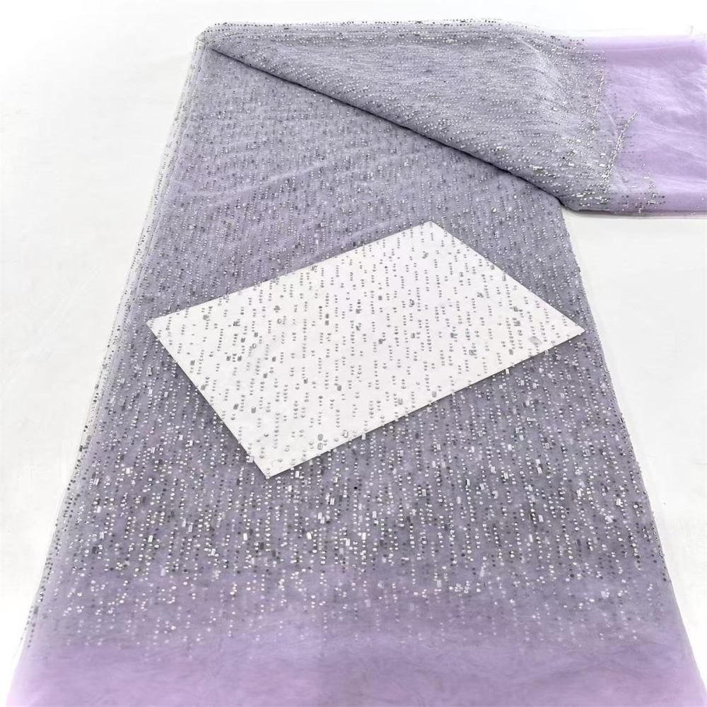 5 Yards Crystal Rhinestone Lace Fabric – Luxury Wedding Gown and Evening Dress Material