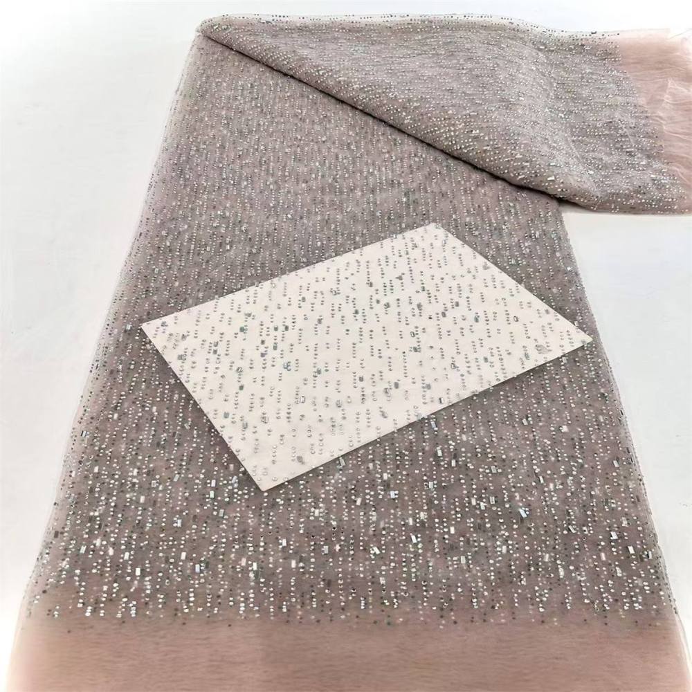 5 Yards Crystal Rhinestone Lace Fabric – Luxury Wedding Gown and Evening Dress Material