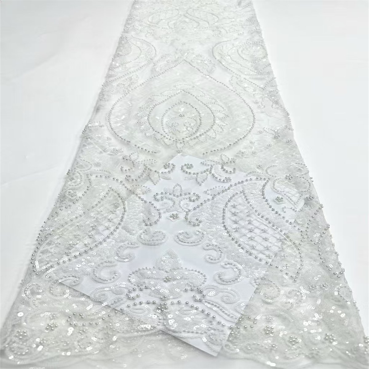 Beaded Tulle Fabric HN323