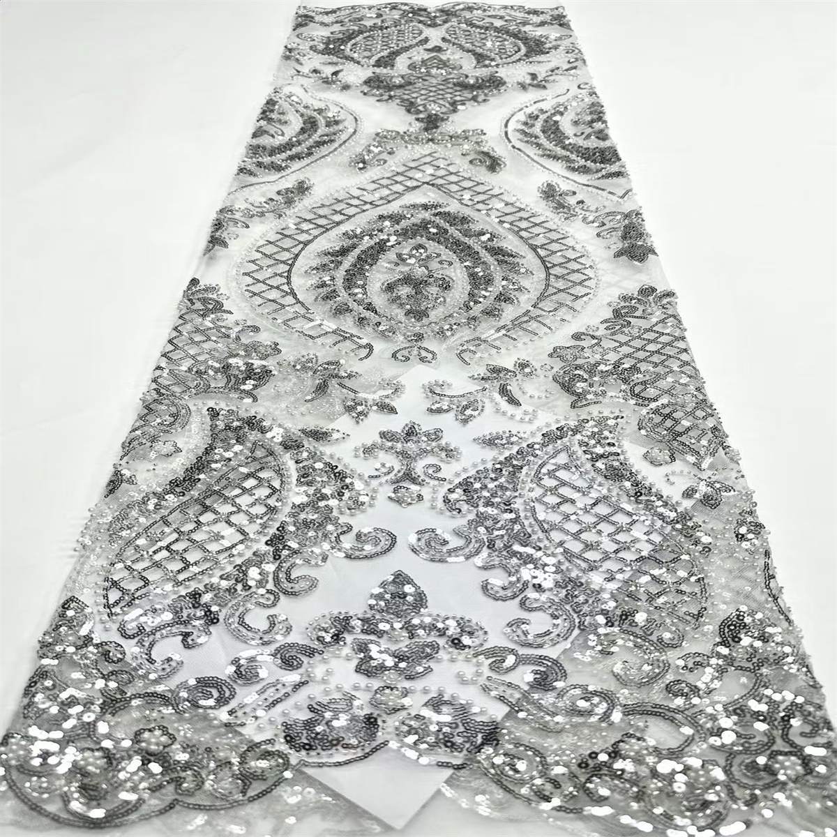 Beaded Tulle Fabric HN323