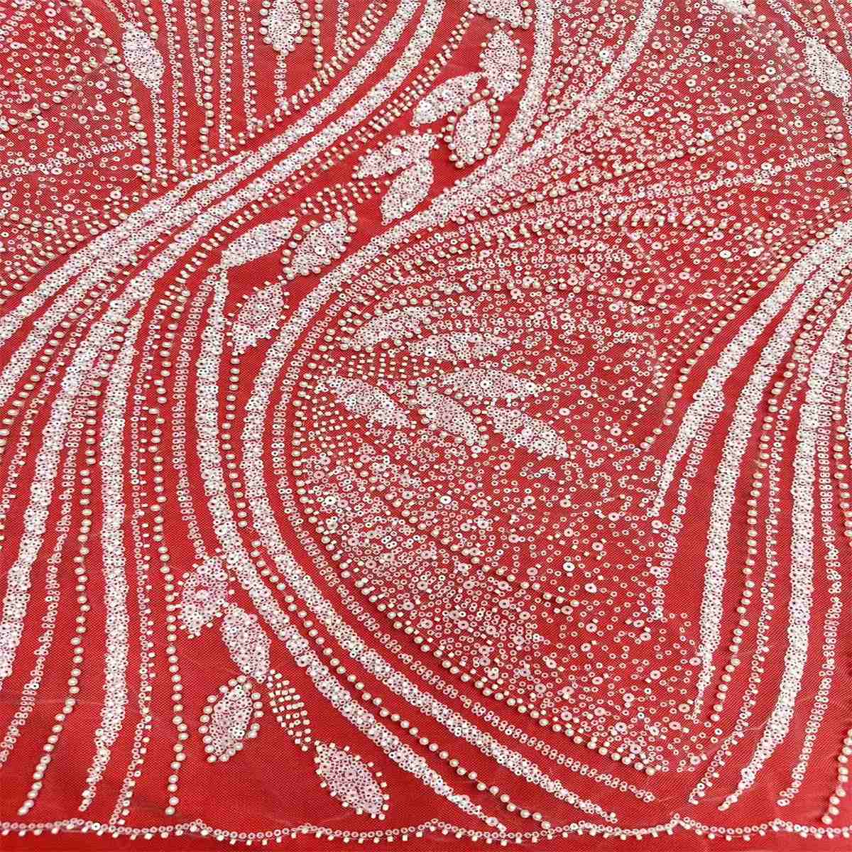 Beaded Tulle Fabric HN326