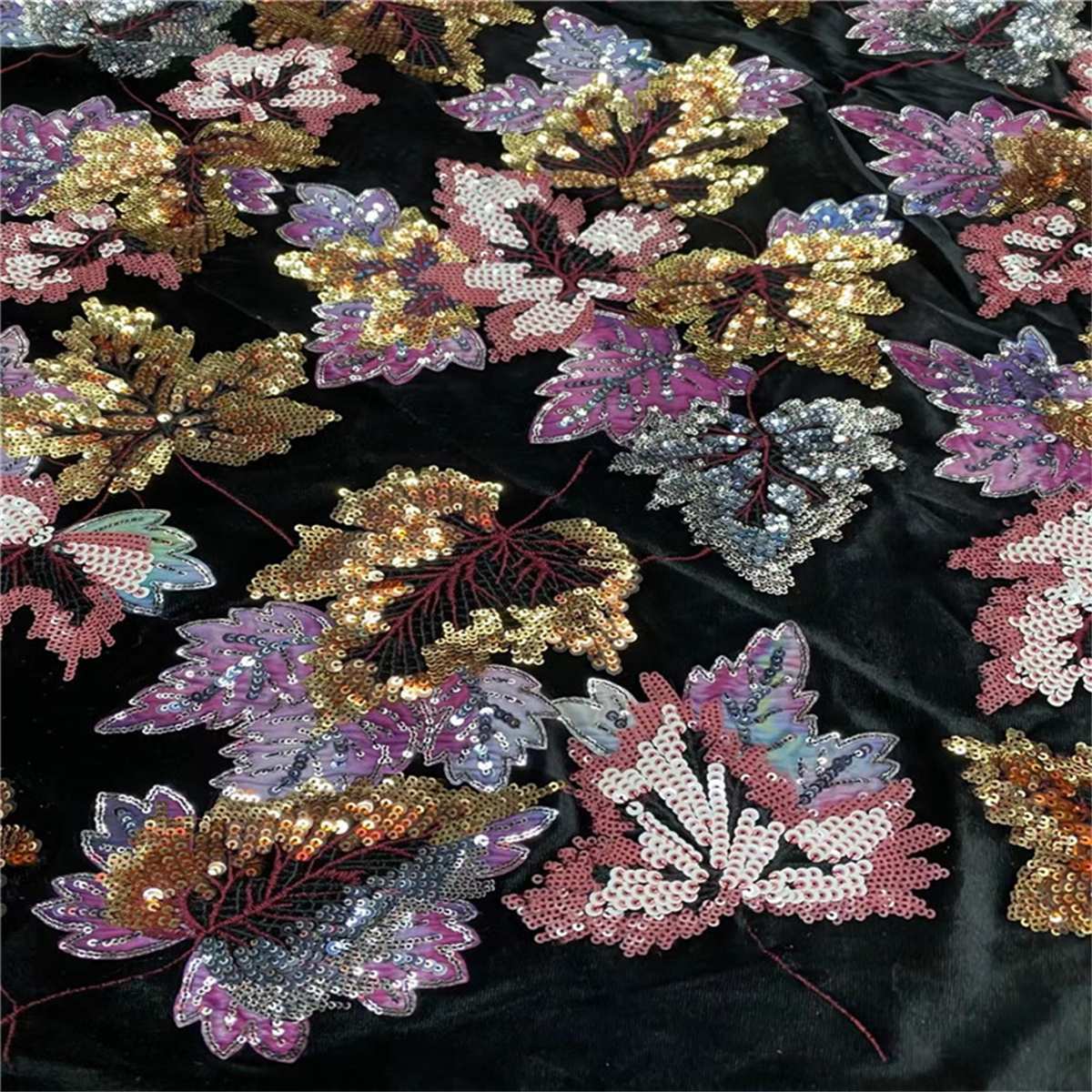 5 Yards Embroidered Sequin Velvet Fabric, Lace Fabric for Evening Wear & Party Dresses | Love in Lace | NO. JLT062