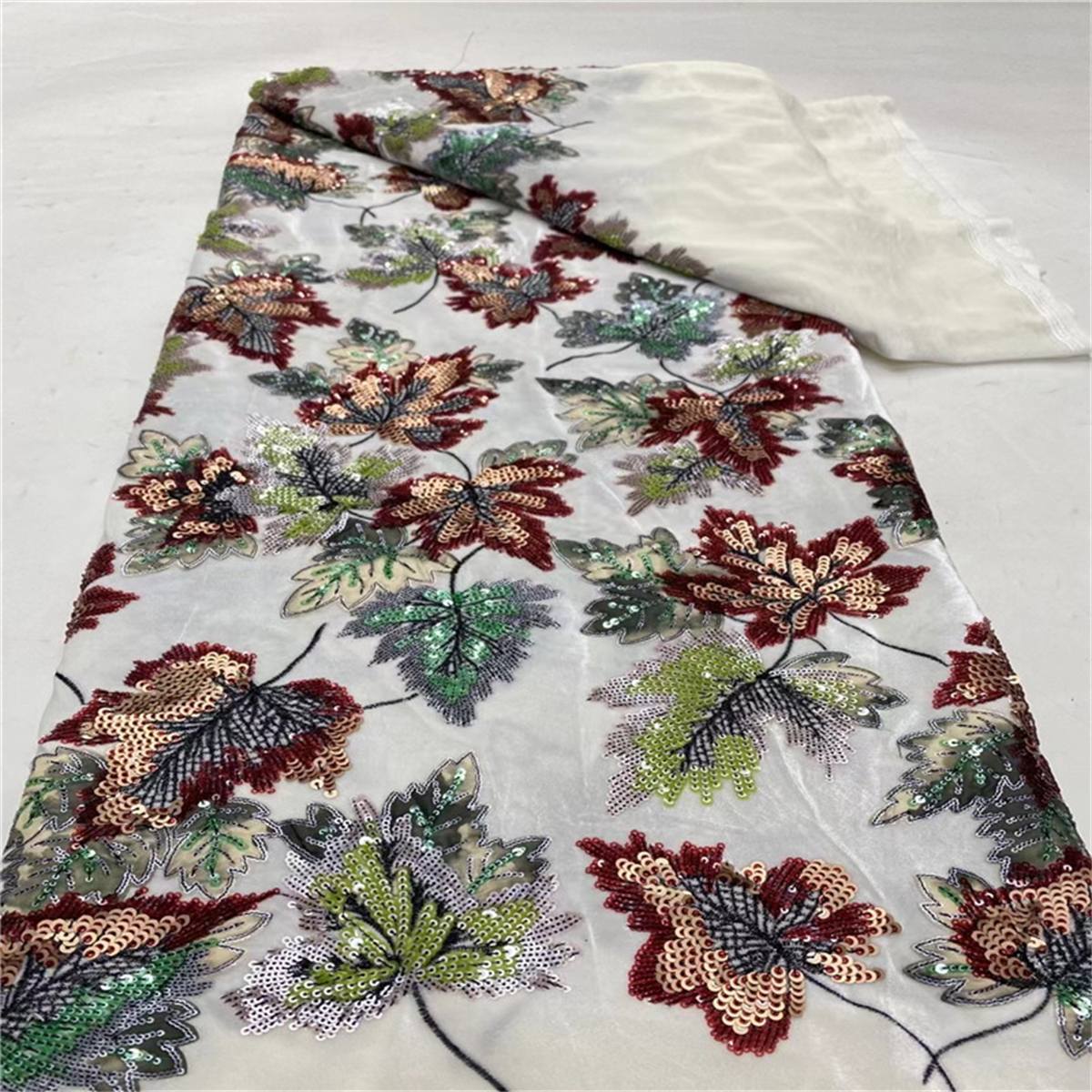 5 Yards Embroidered Sequin Velvet Fabric, Lace Fabric for Evening Wear & Party Dresses | Love in Lace | NO. JLT062