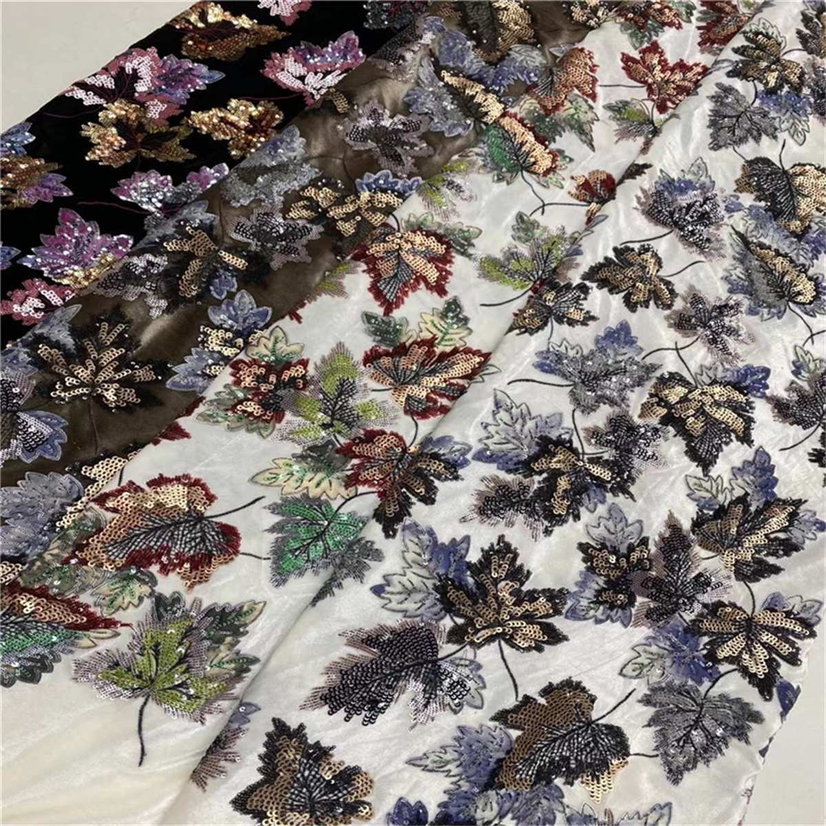 5 Yards Embroidered Sequin Velvet Fabric, Lace Fabric for Evening Wear & Party Dresses | Love in Lace | NO. JLT062