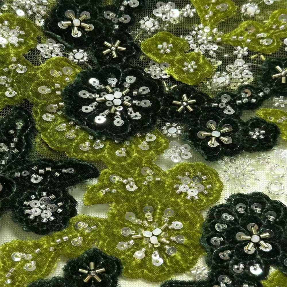 Beaded Mesh Fabric HN342