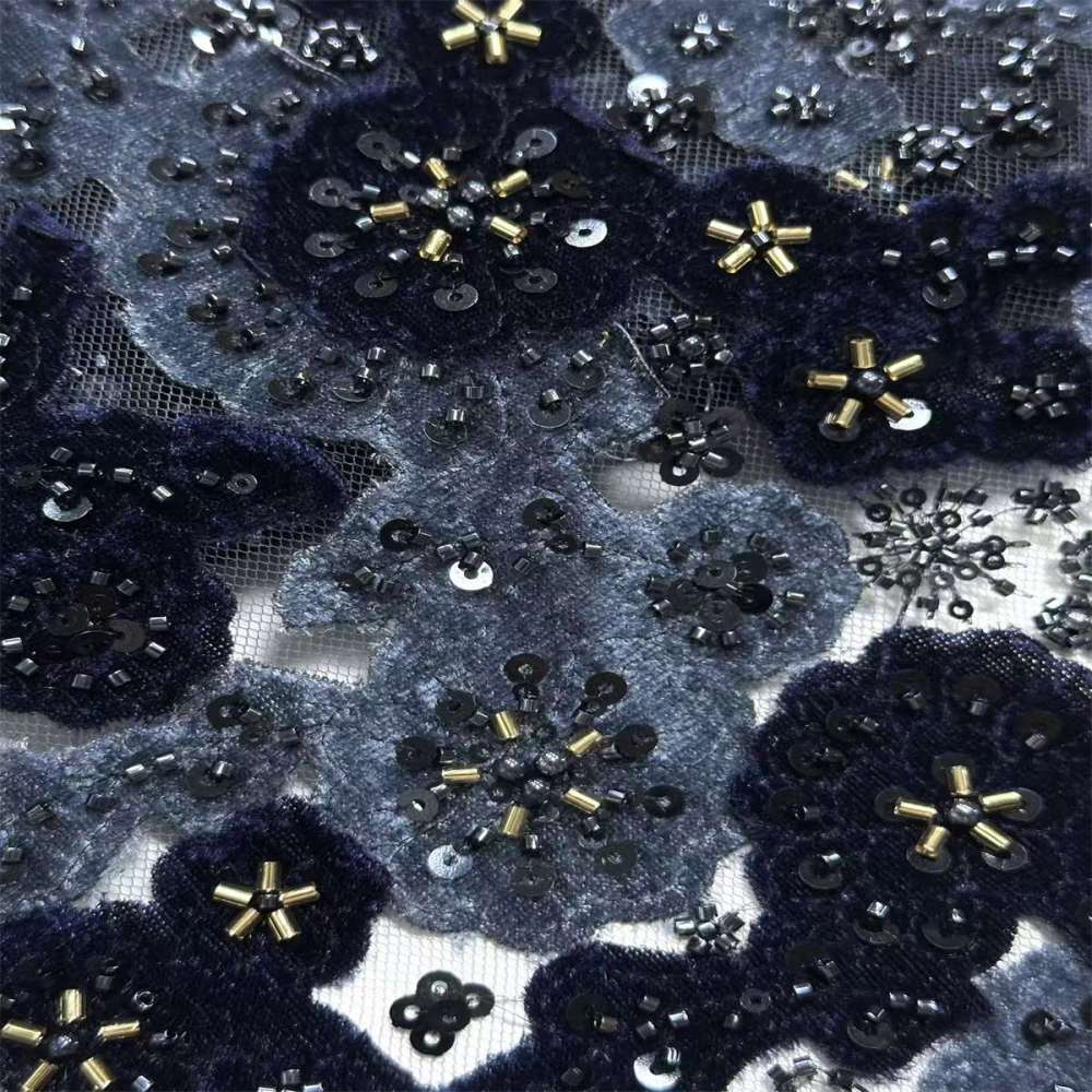 Beaded Mesh Fabric HN342