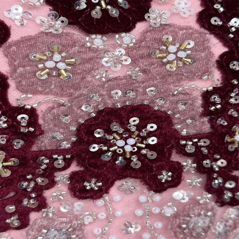 Beaded Mesh Fabric HN342