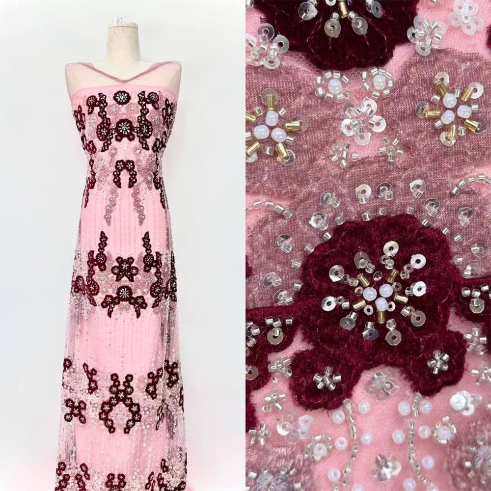 Beaded Mesh Fabric HN342