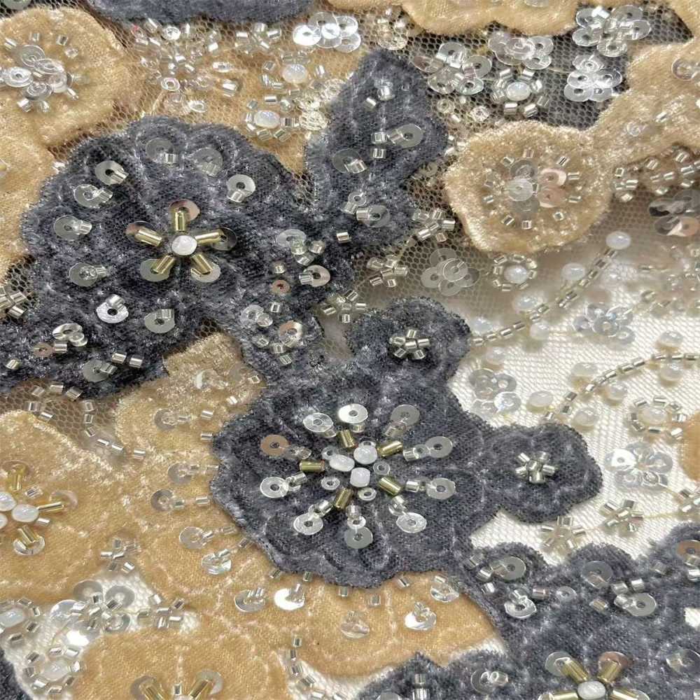 Beaded Mesh Fabric HN342