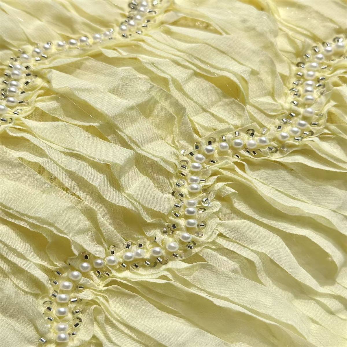 Beaded Mesh Fabric HN349