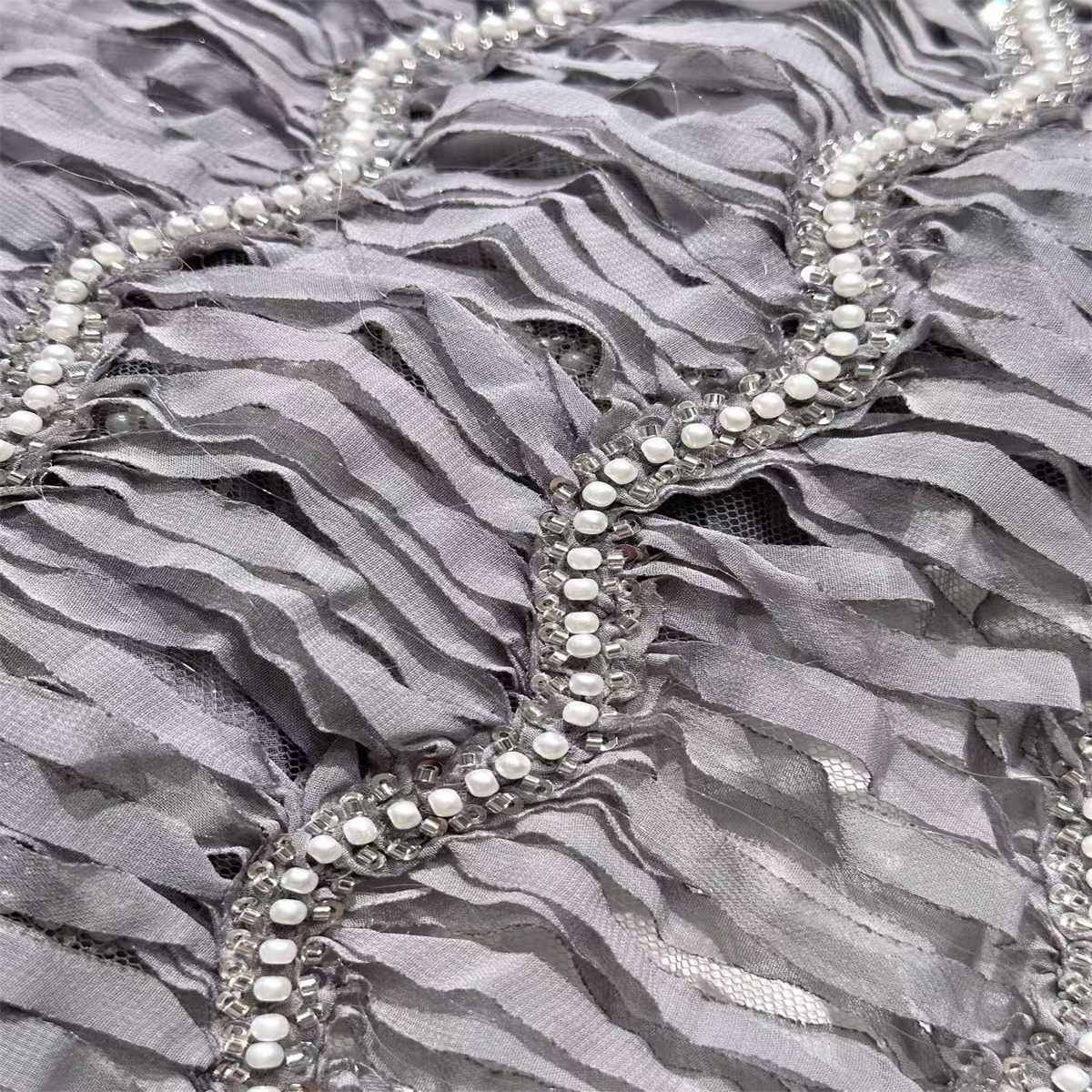 Beaded Mesh Fabric HN349