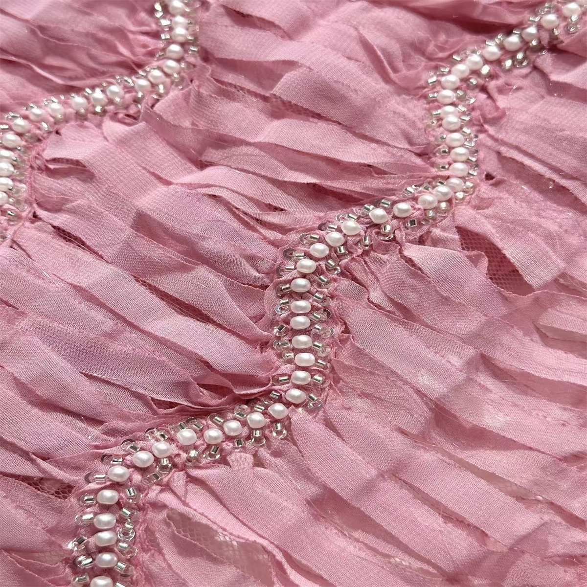 Beaded Mesh Fabric HN349