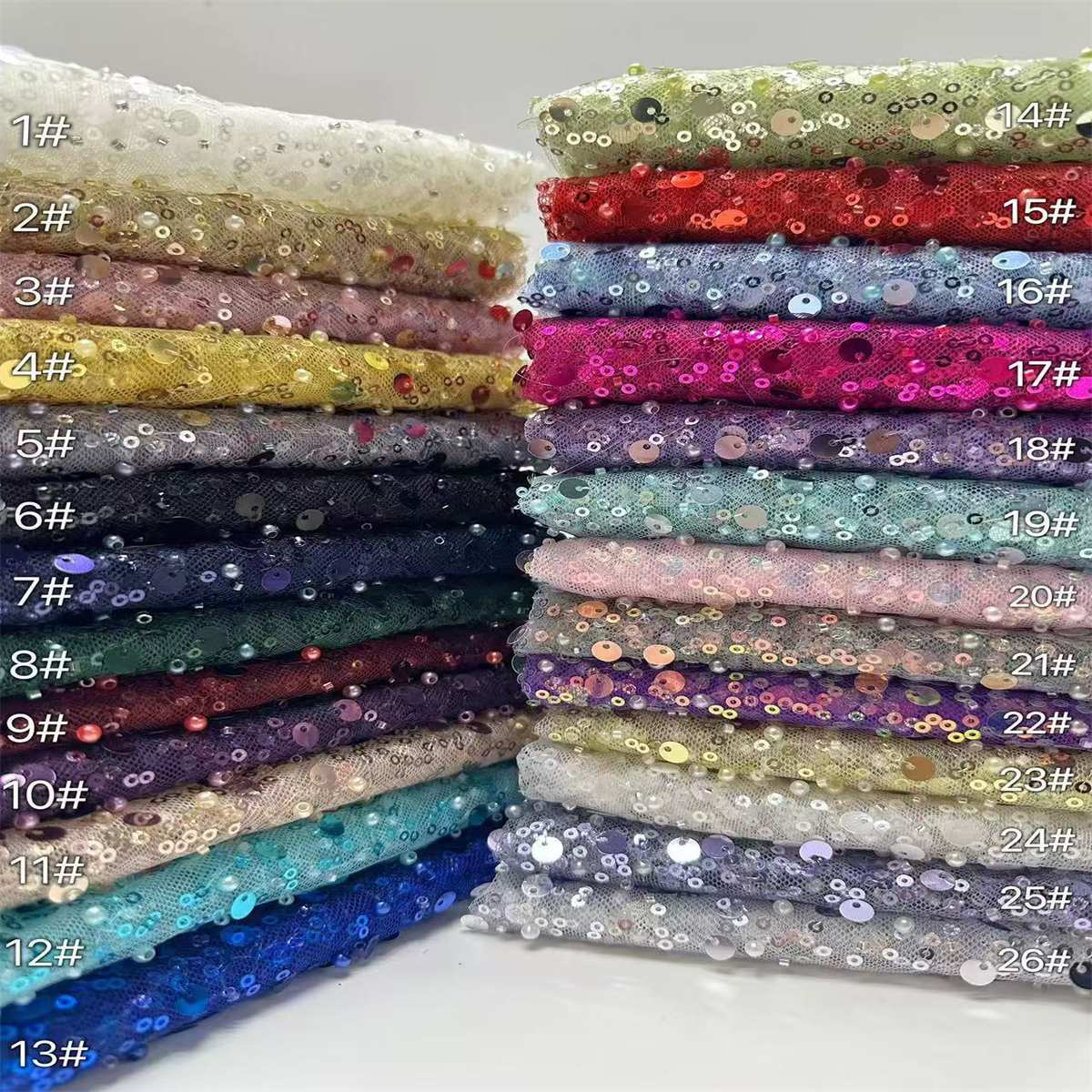 5 Yards Pearls Beaded Lace Material Fabric For Dresses