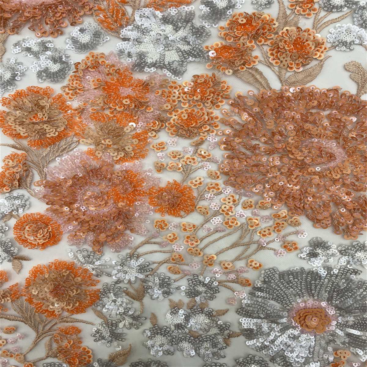 5 Yards Embroidered Sequin Fabric, Multicolor Embroidered Sequin Mesh Lace Fabric for Wedding Gowns & Evening Dresses | Love in Lace | NO. TDD003