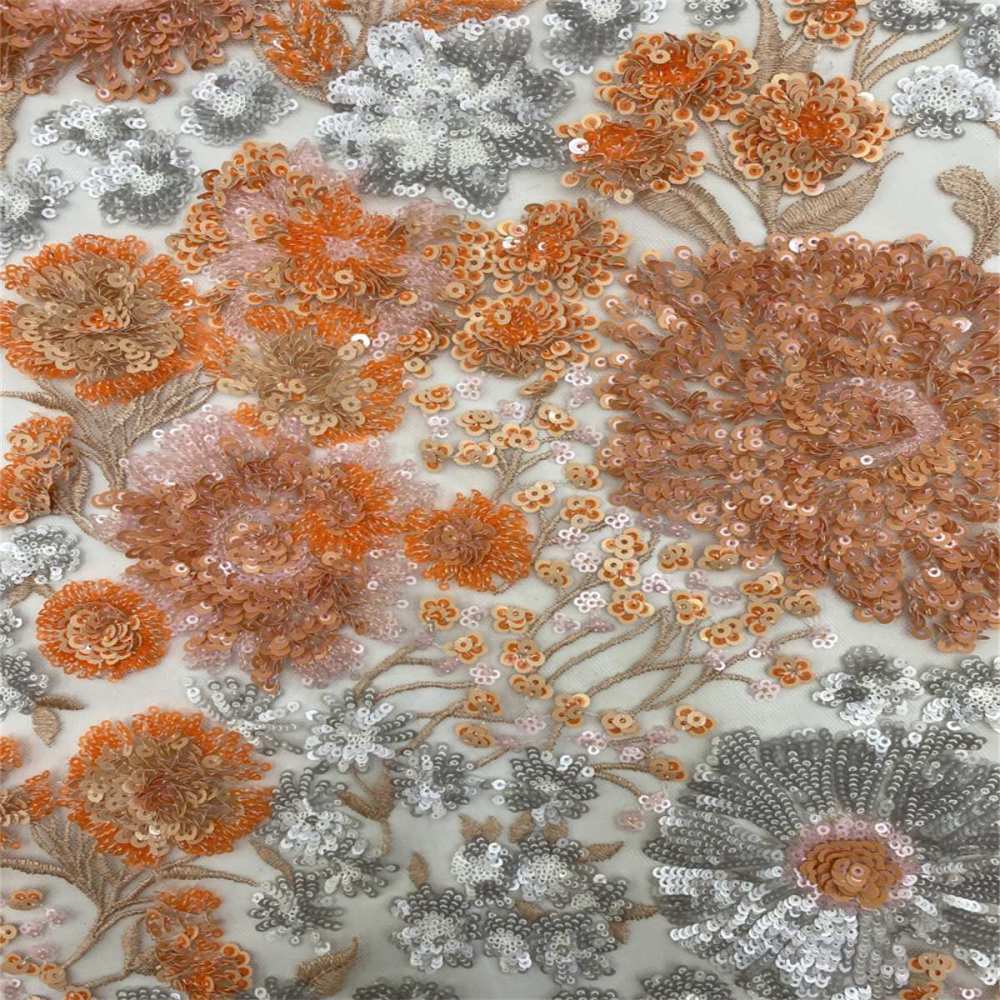 5 Yards Embroidered Sequin Fabric, Multicolor Embroidered Sequin Mesh Lace Fabric for Wedding Gowns & Evening Dresses | Love in Lace | NO. TDD003