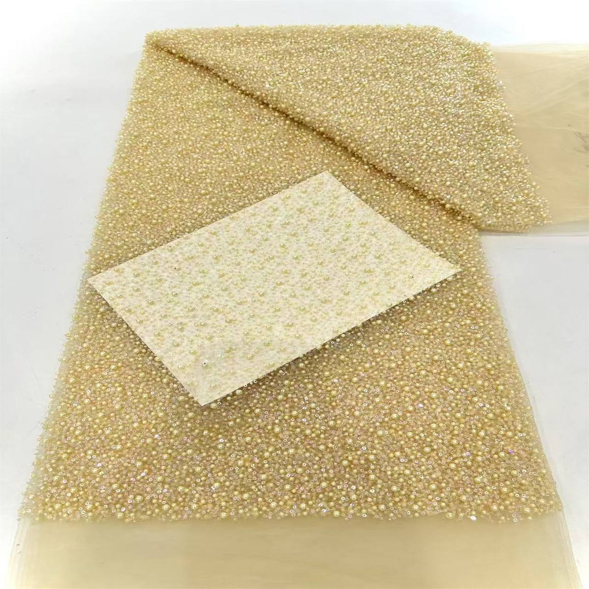Beaded Tulle Fabric - 5 Yards | MOD HN093,Beaded Fabrics