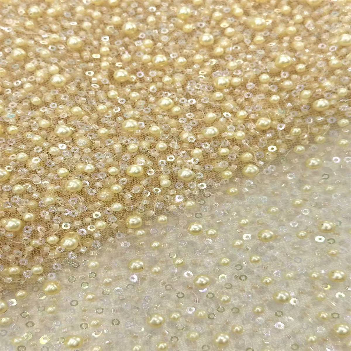 Beaded Tulle Fabric - 5 Yards | MOD HN093,Beaded Fabrics