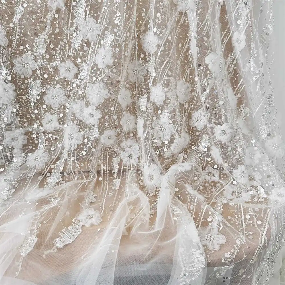 chinese dress ladies Guipure Lace Fabric - Ivory