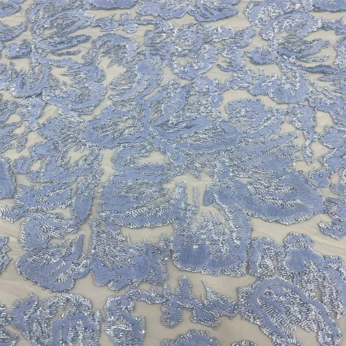 5 Yards Beaded Embroidered Bridal Lace Fabric – Luxury Wedding Gown and Evening Dress Material | Love in Lace