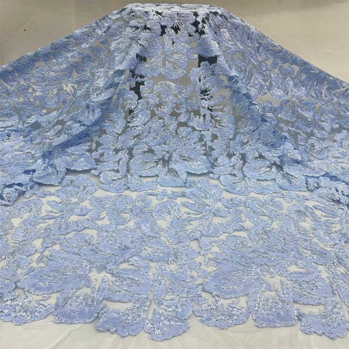 5 Yards Beaded Embroidered Bridal Lace Fabric – Luxury Wedding Gown and Evening Dress Material | Love in Lace